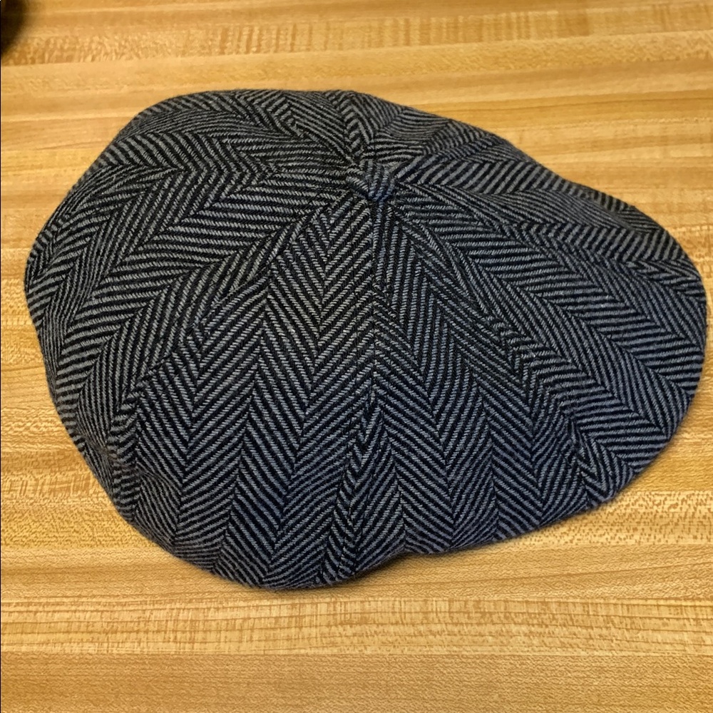 Original Boston Scally 8 Panel Herringbone Black & Gray Wool/Polyester Blend Cap - Picture 7 of 13